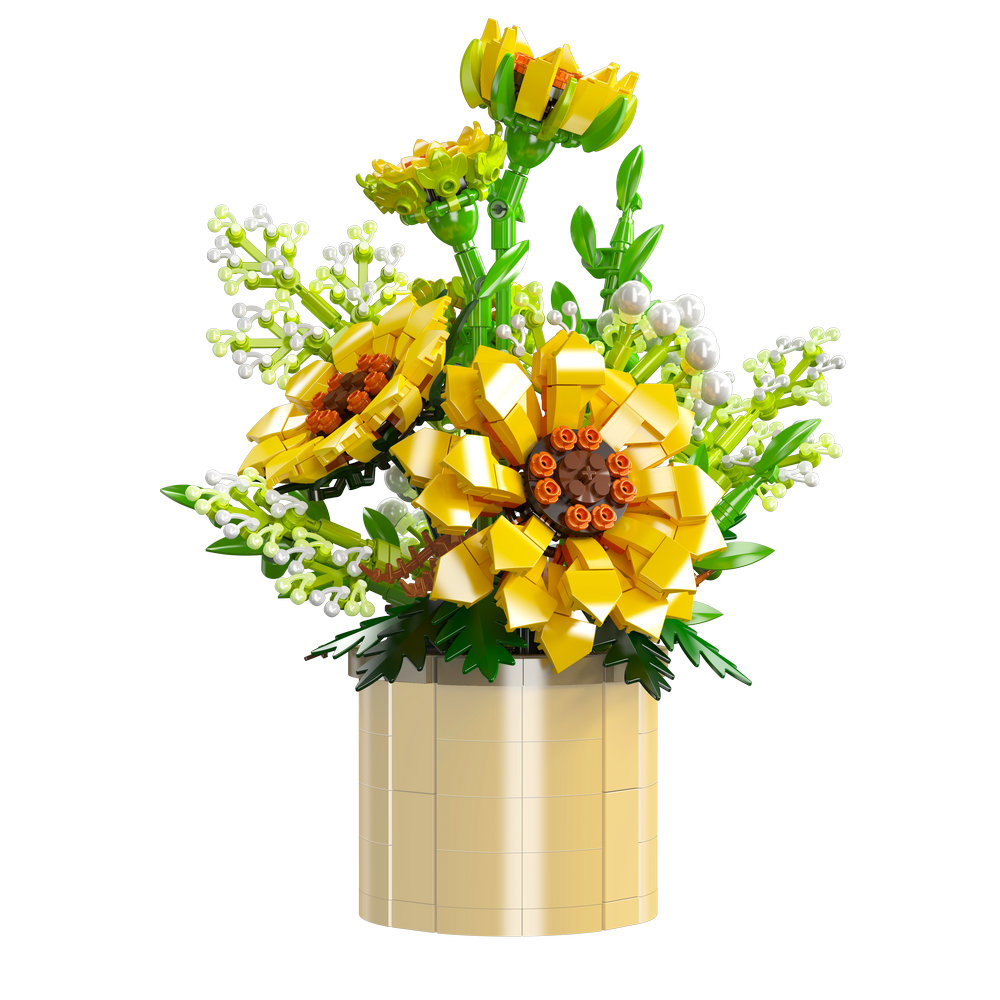 Mould King 24110 Sunflower Potted Building Toy Set | 1047 PCS