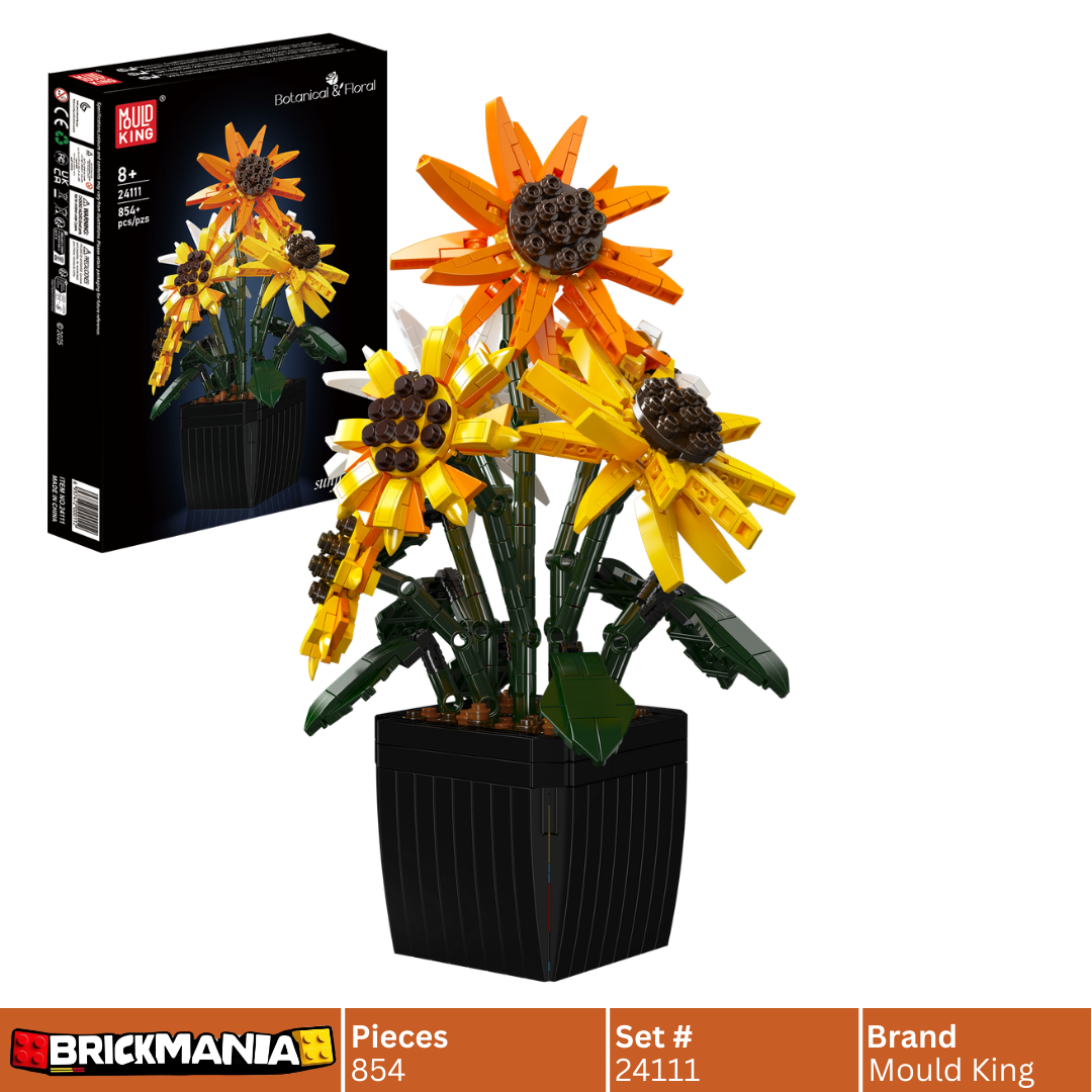 Mould King 24111 Sunflower 2 Potted Building Toy Set | 854 PCS