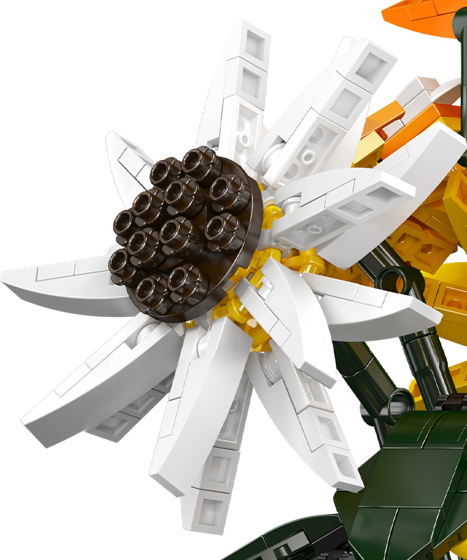 Mould King 24111 Sunflower 2 Potted Building Toy Set | 854 PCS