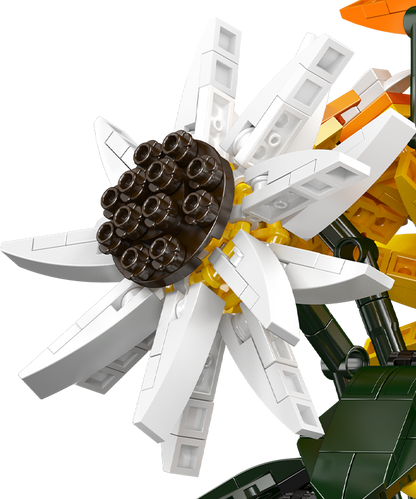 Mould King 24111 Sunflower 2 Potted Building Toy Set | 854 PCS