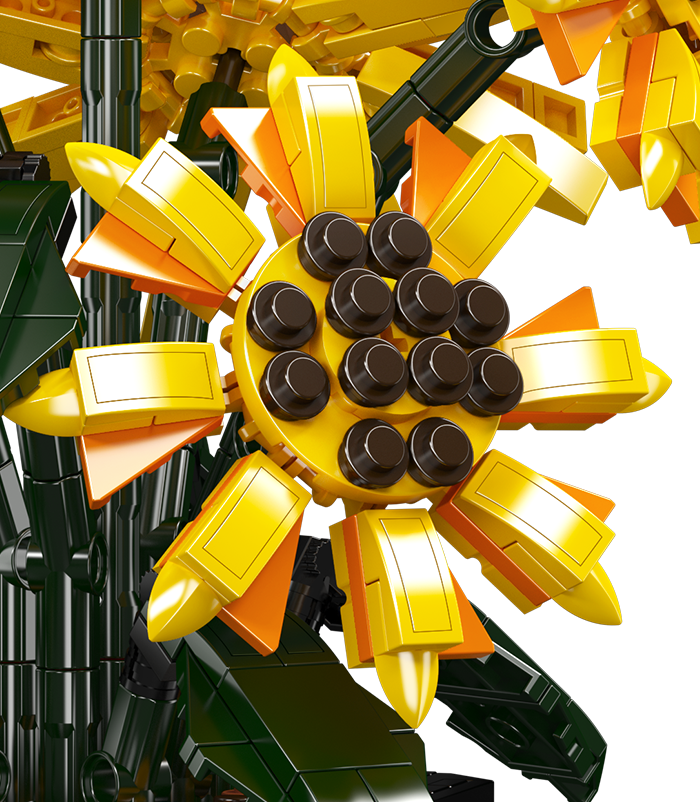 Mould King 24111 Sunflower 2 Potted Building Toy Set | 854 PCS
