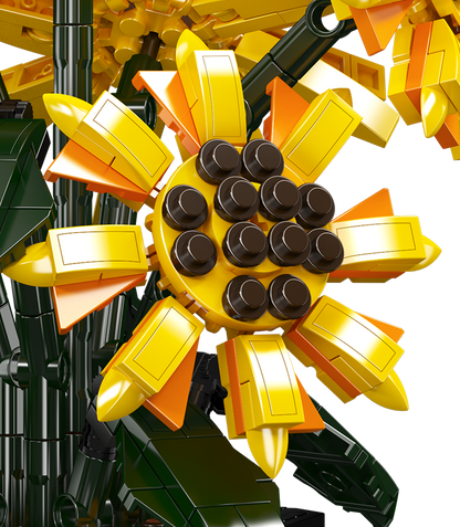 Mould King 24111 Sunflower 2 Potted Building Toy Set | 854 PCS