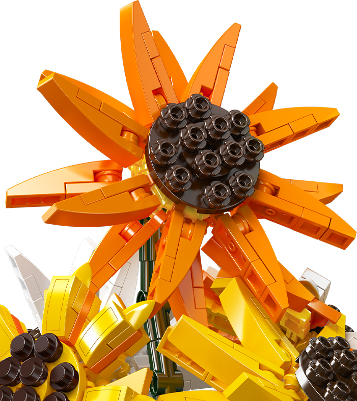 Mould King 24111 Sunflower 2 Potted Building Toy Set | 854 PCS