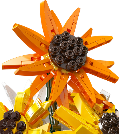 Mould King 24111 Sunflower 2 Potted Building Toy Set | 854 PCS