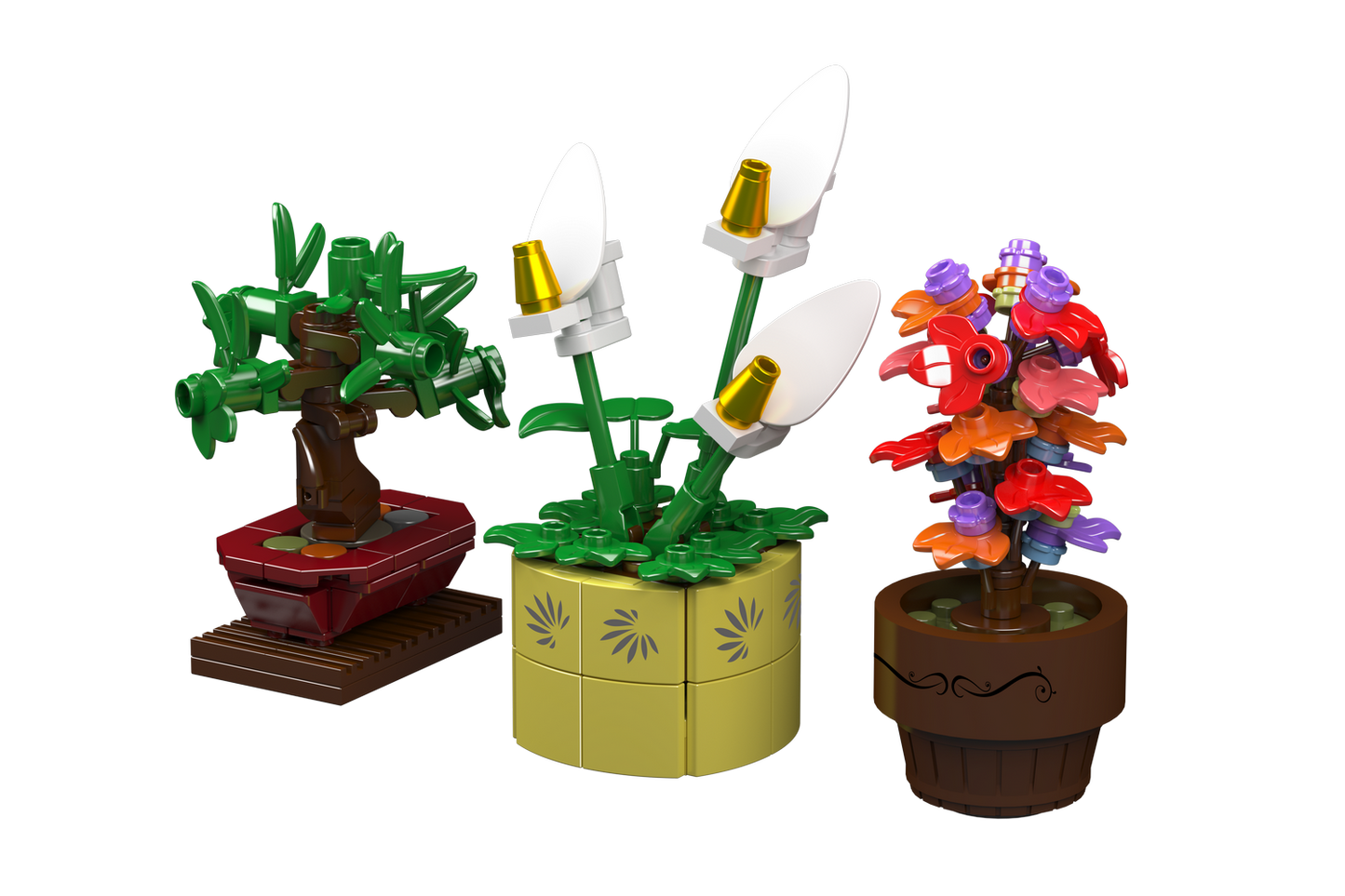 Mould King 24117 Mini Potted Plants 3 Building Toy Set | 240 PCS