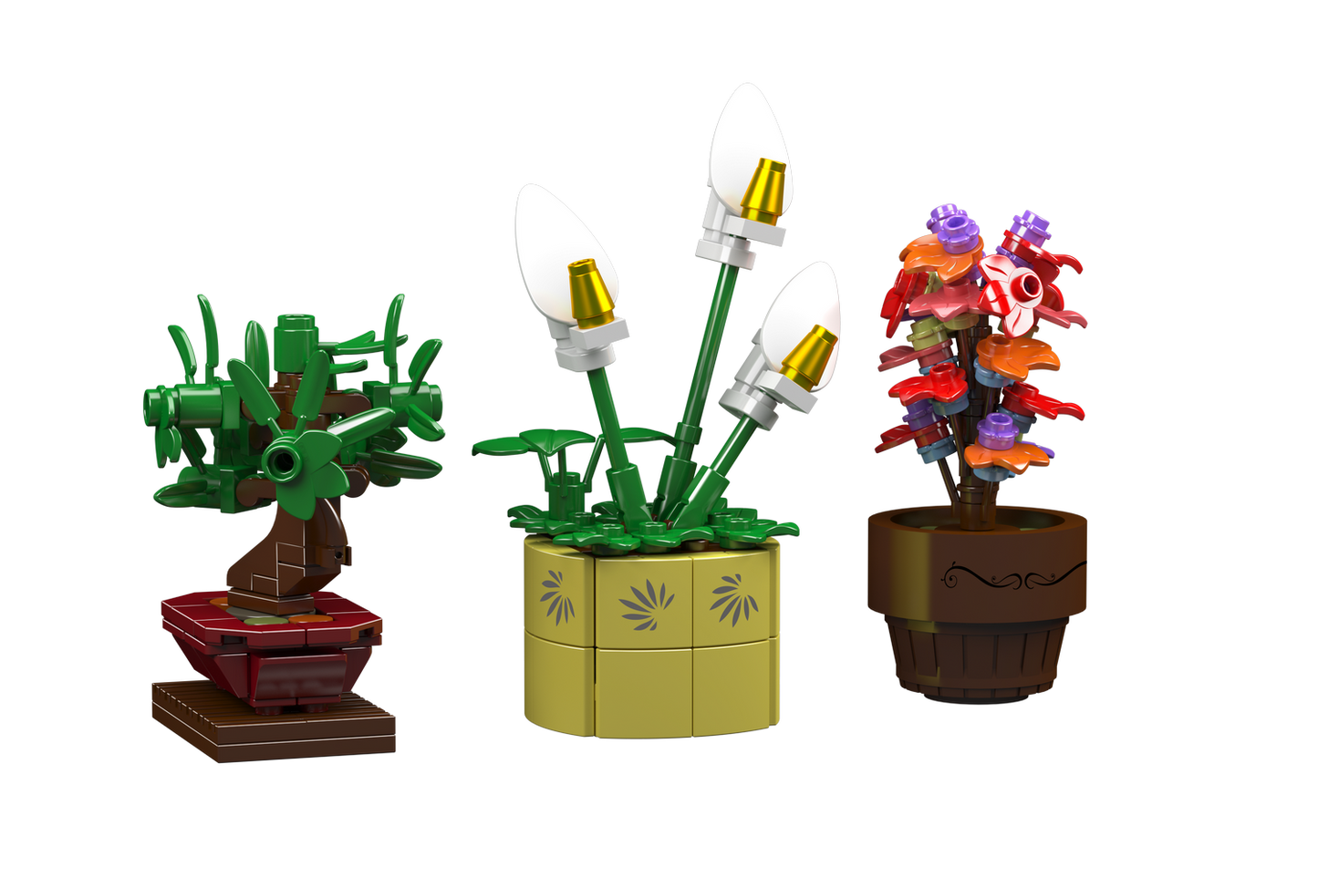 Mould King 24117 Mini Potted Plants 3 Building Toy Set | 240 PCS