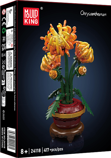 Mould King 24118 Chrysanthemum Potted Plant Building Toy Set | 417 PCS
