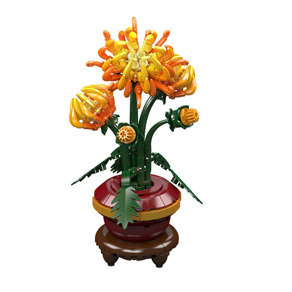 Mould King 24118 Chrysanthemum Potted Plant Building Toy Set | 417 PCS