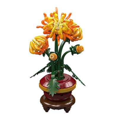Mould King 24118 Chrysanthemum Potted Plant Building Toy Set | 417 PCS