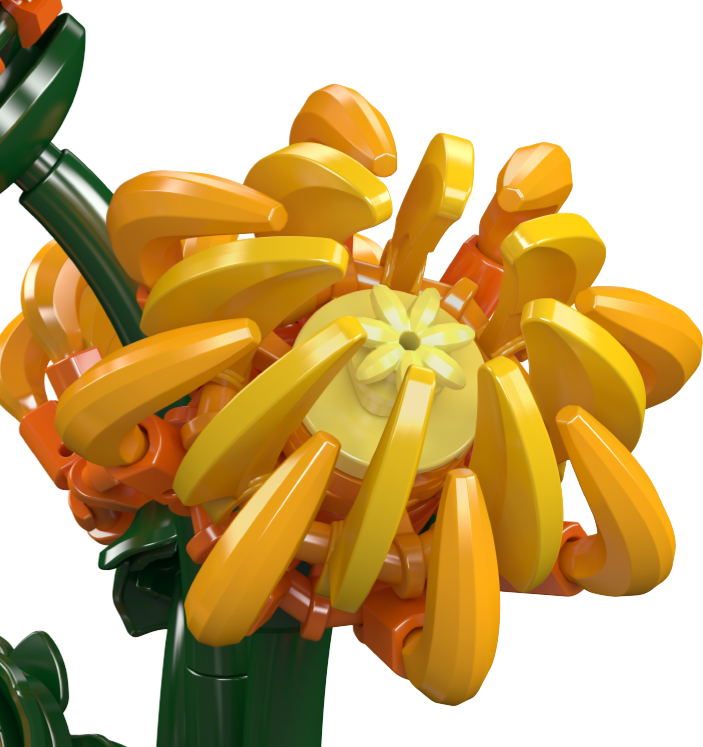 Mould King 24118 Chrysanthemum Potted Plant Building Toy Set | 417 PCS