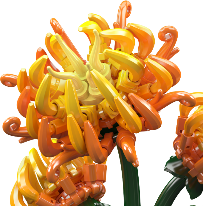 Mould King 24118 Chrysanthemum Potted Plant Building Toy Set | 417 PCS