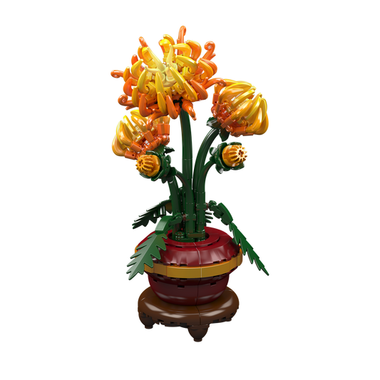Mould King 24118 Chrysanthemum Potted Plant Building Toy Set | 417 PCS