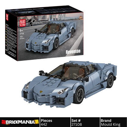 Mould King 27108 Lamborghini Reventón Blue Hypercar Model Building Toy Set | 442 PCS