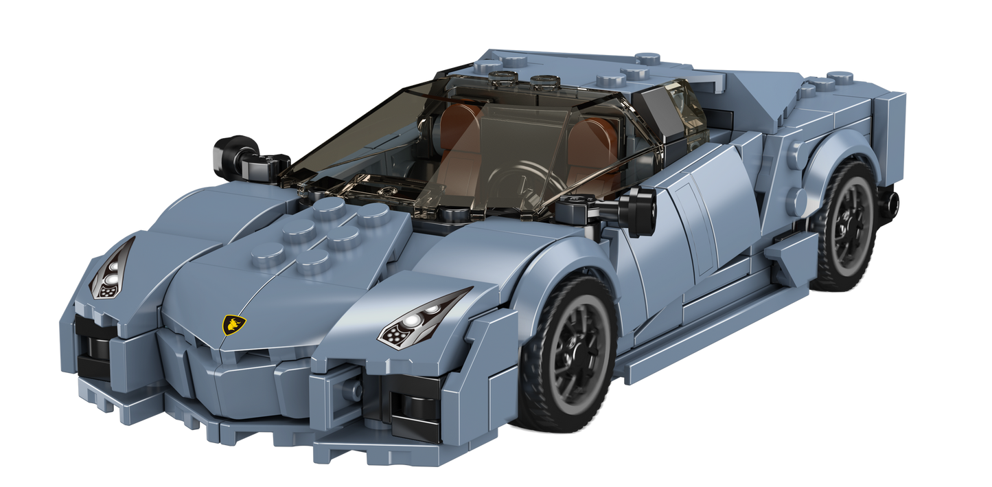 Mould King 27108 Lamborghini Reventón Blue Hypercar Model Building Toy Set | 442 PCS