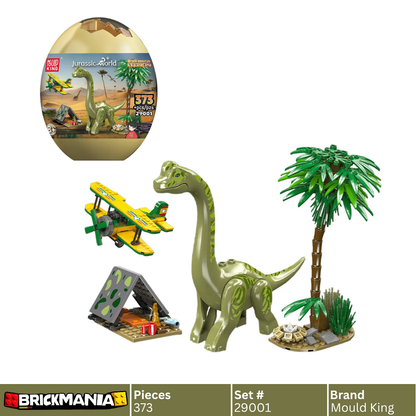 Mould King 29001 Jurassic Adventure Brachiosaurus Island Explorer Dino Egg Building Toy Set | 373 PCS