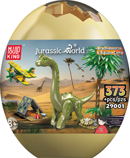 Mould King 29001 Jurassic Adventure Brachiosaurus Island Explorer Dino Egg Building Toy Set | 373 PCS