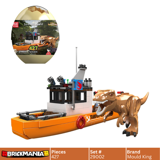 Mould King 29002 Mould King 29002 T-Rex Dinosaur Transport Vessel Dino Egg Building Toy Set | 427 PCS