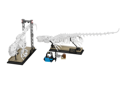 Mould King 29005 Mosasaurus & Velociraptor Fossil Display Model Building Toy Set | 1418 PCS