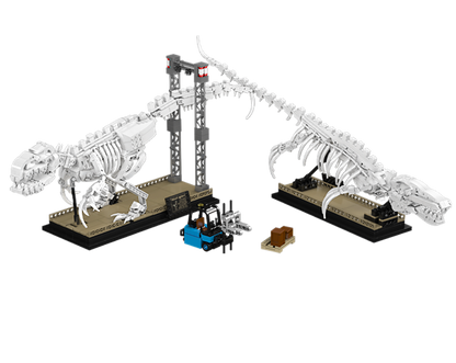 Mould King 29005 Mosasaurus & Velociraptor Fossil Display Model Building Toy Set | 1418 PCS