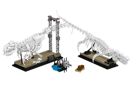 Mould King 29005 Mosasaurus & Velociraptor Fossil Display Model Building Toy Set | 1418 PCS