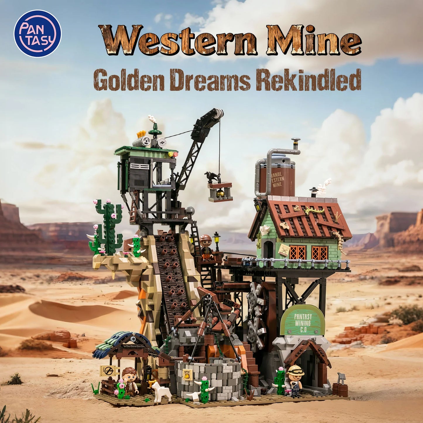 Pantasy 85025 Modular Bulding Western Mine Building Toy Set | 2907 PCS