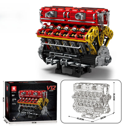 Reobrix 33017 V12 Engine Building Toy Set | 4719 PCS