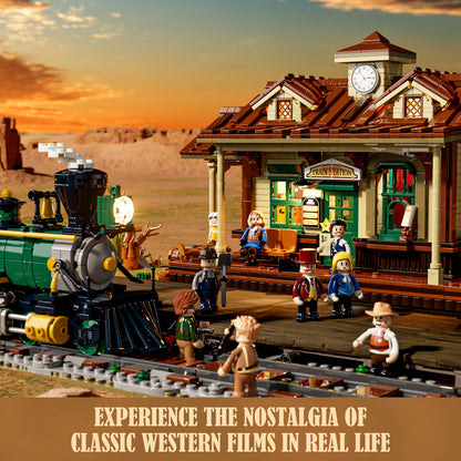 Lumibricks F9039 West Train Station Building Toy Set | 1974 PCS