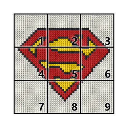 N0067 Superman Logo Mosaic Wall Art | 2304 PCS