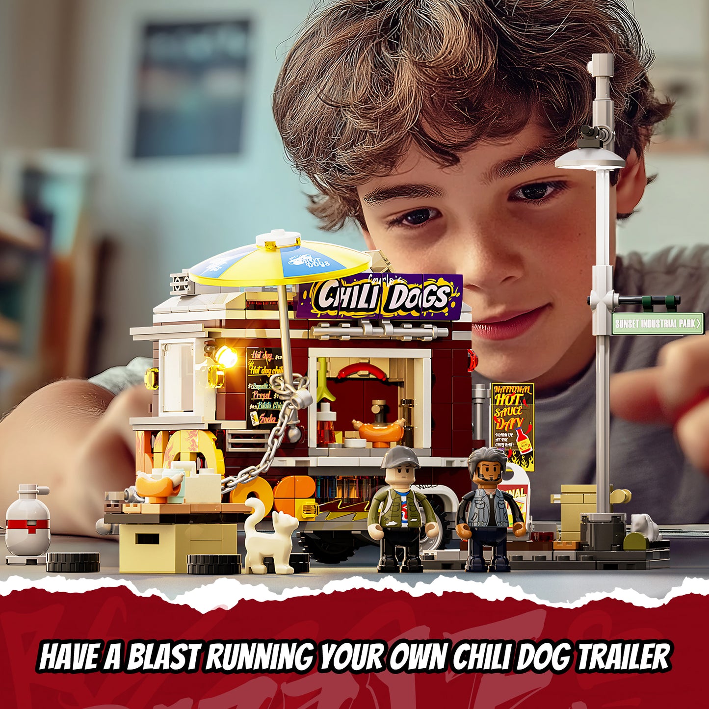 Lumibricks F9046 Chili Dog Trailer Building Toy Set | 515 PCS