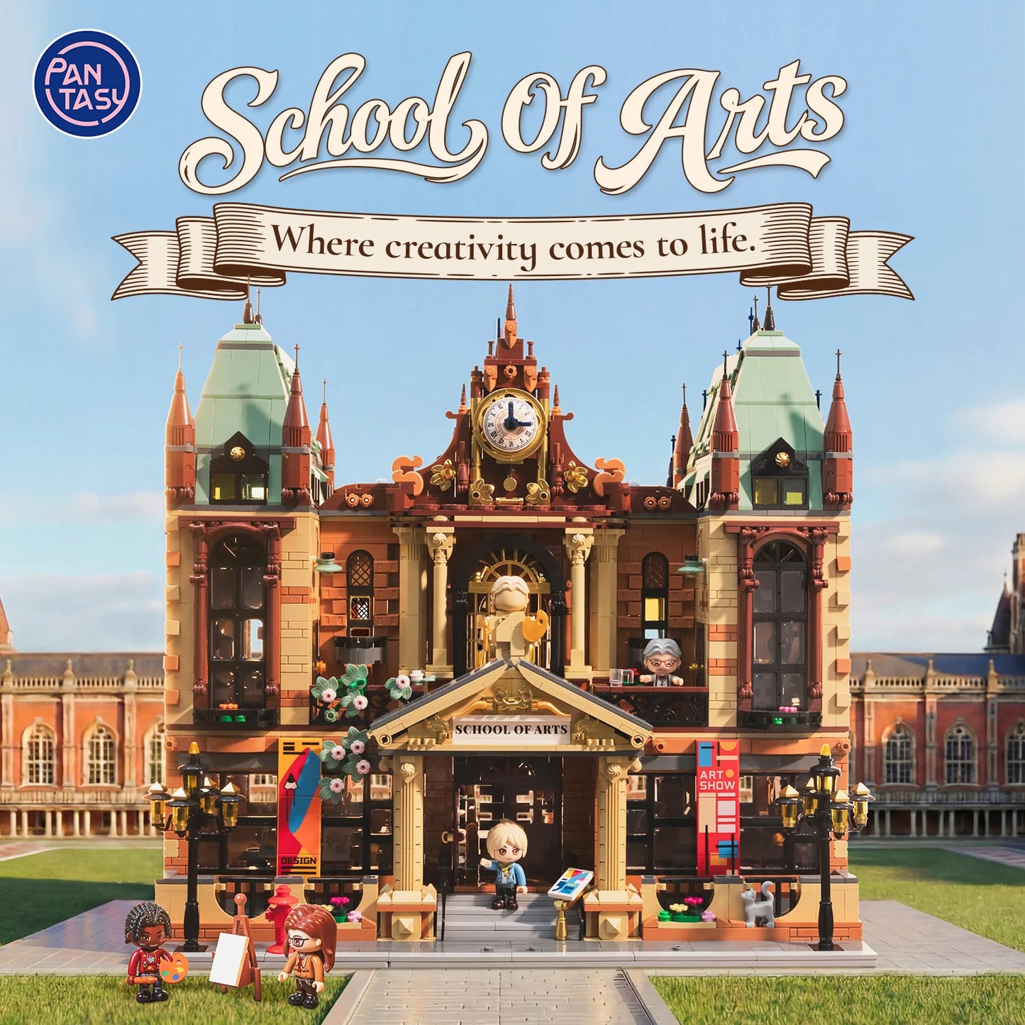 Pantasy 85036 Modular Building School of Arts Building Toy Set | 3463 PCS