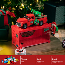 Happy Build PB8849 Christmas Truck Building Toy Set | 611 PCS | Buildable Car with Display Container