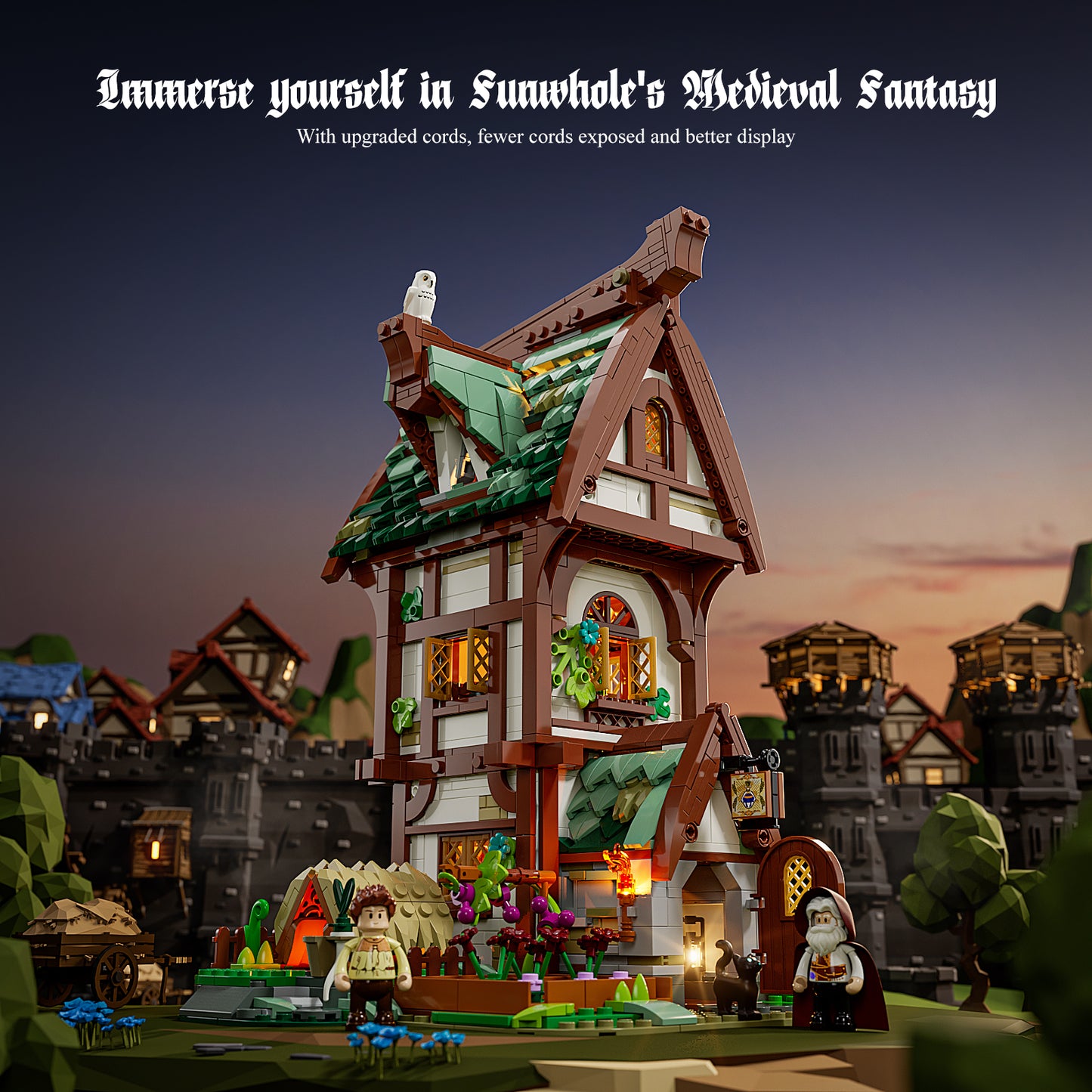 Lumibricks F9024 Medieval Apothecary Shop Building Toy Set | 1470 PCS