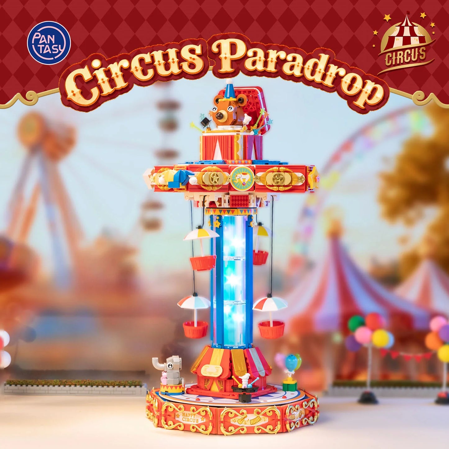 Pantasy 86003 Retro Collection Circus Paradrop Building Toy Set | 1680 PCS