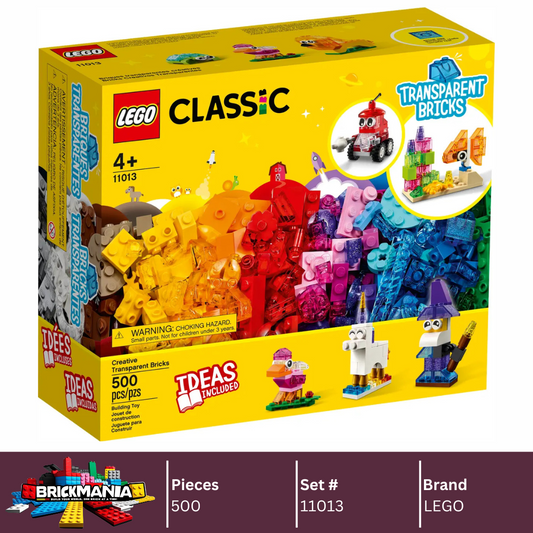LEGO 11013 Creative Transparent Bricks | 500 PCS