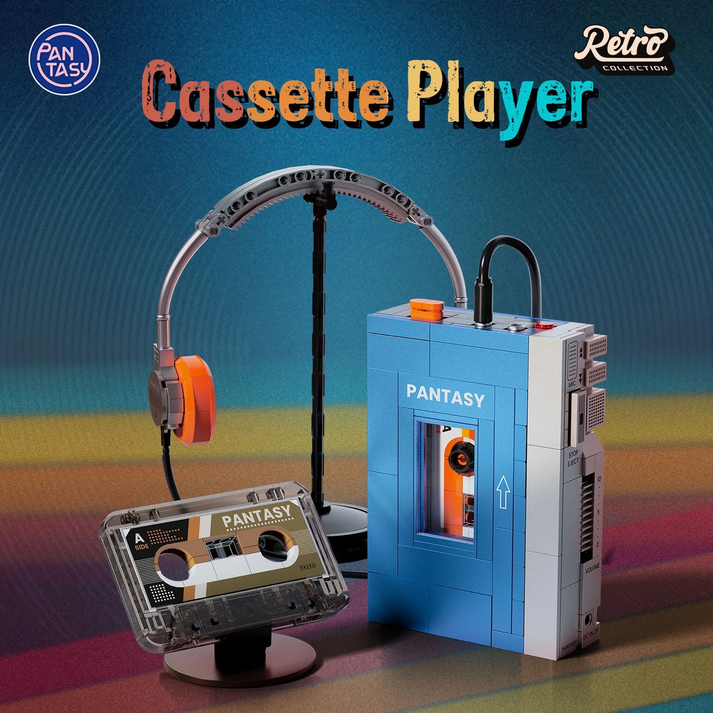 Pantasy 85039 Retro Collection Cassette Player Building Toy Set | 569 PCS
