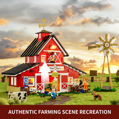 Lumibricks F9037 The Cow Barn Building Toy Set | 1368 PCS