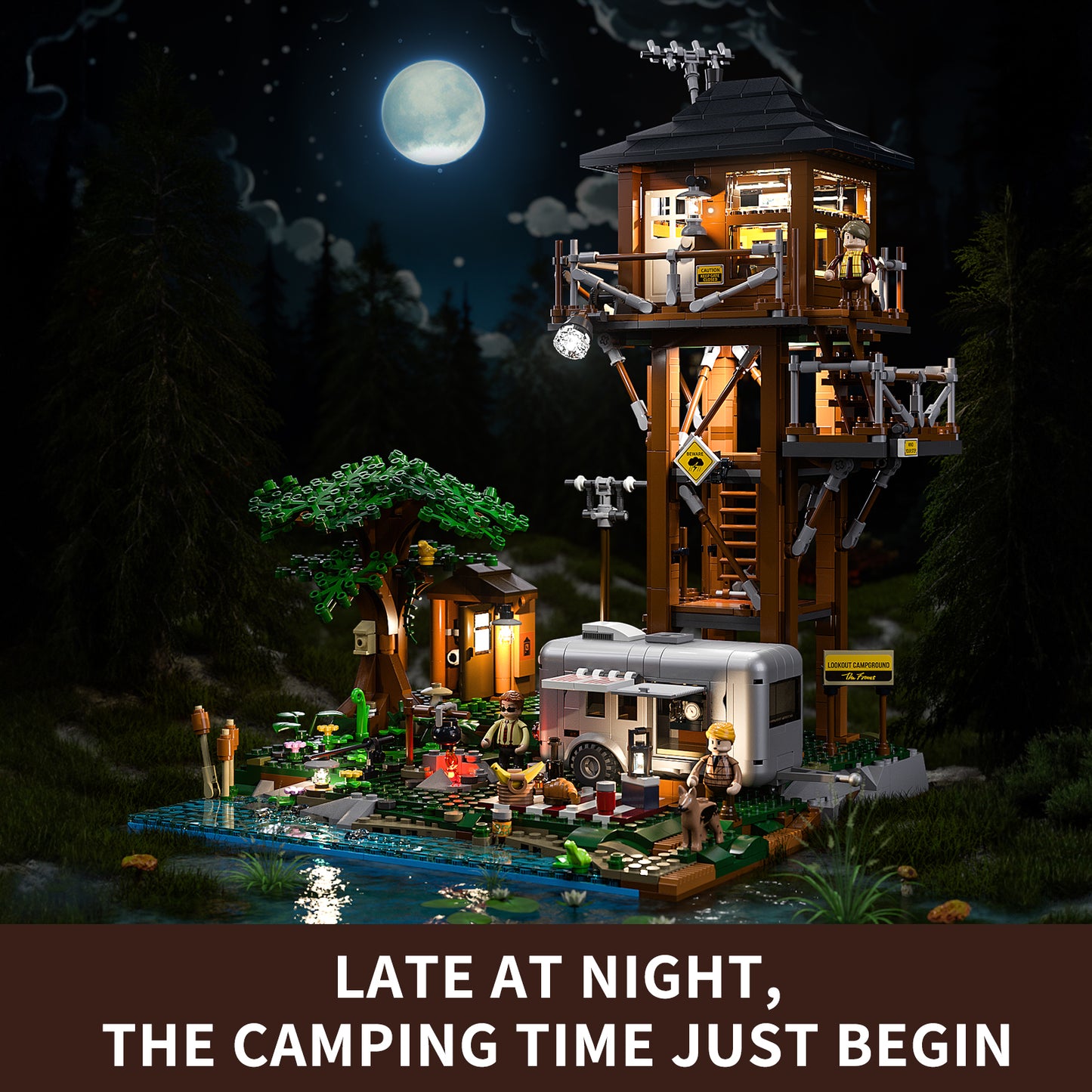 Lumibricks F9022 V2.0  Lookout Campground Building Toy Set | 1429 PCS