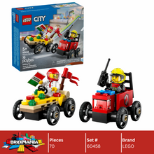 LEGO 60458 Pizza vs. Fire Truck Race Car Pack | 70 PCS