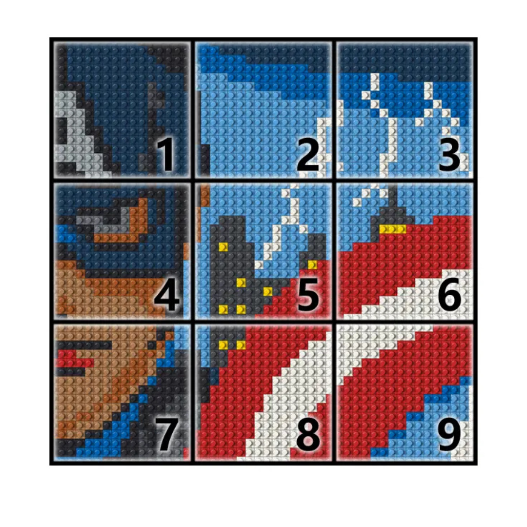 N0003 Captain America Mosaic Wall Art | 2304 PCS