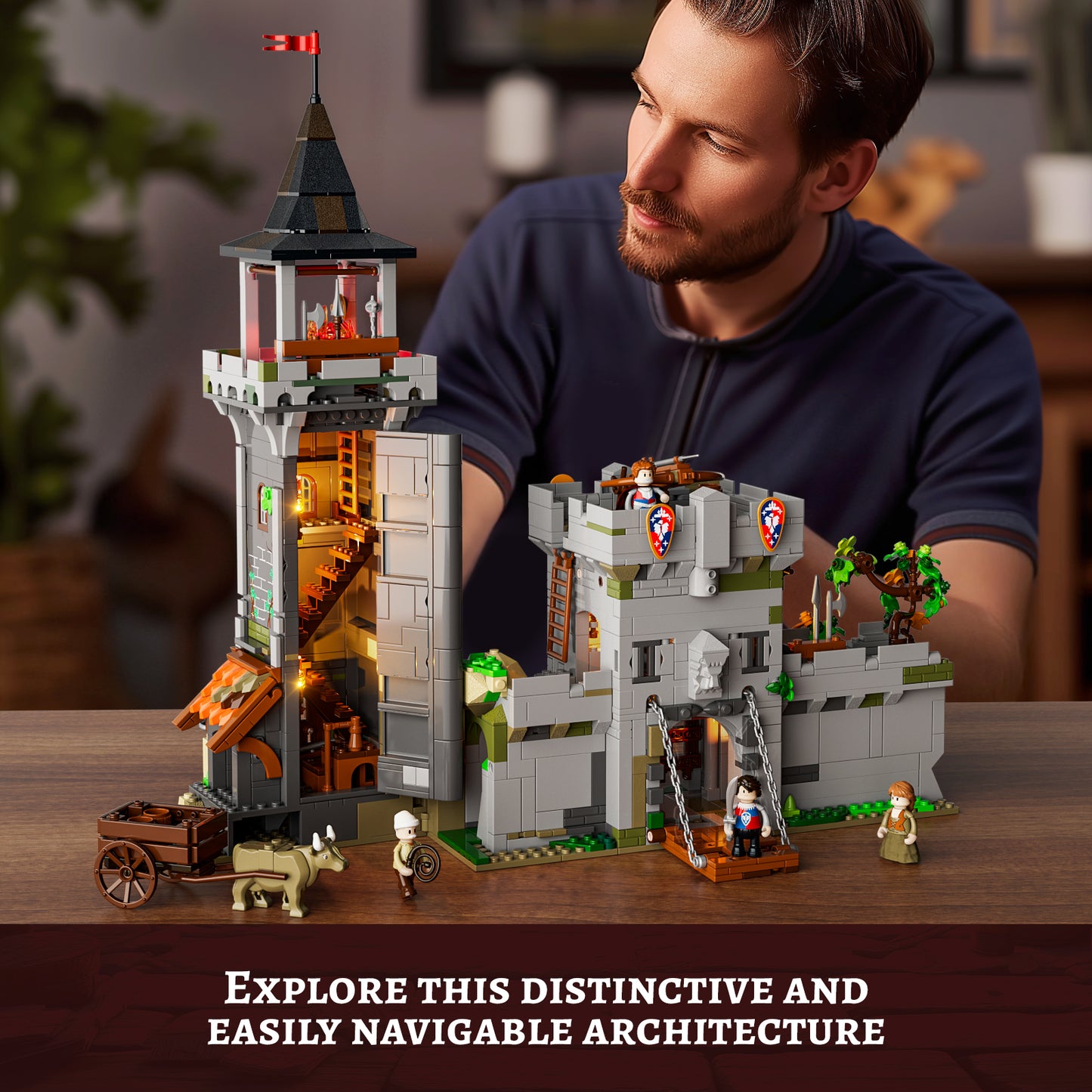 Lumibricks F9027 Medieval Watchtower Building Toy Set | 1625 PCS