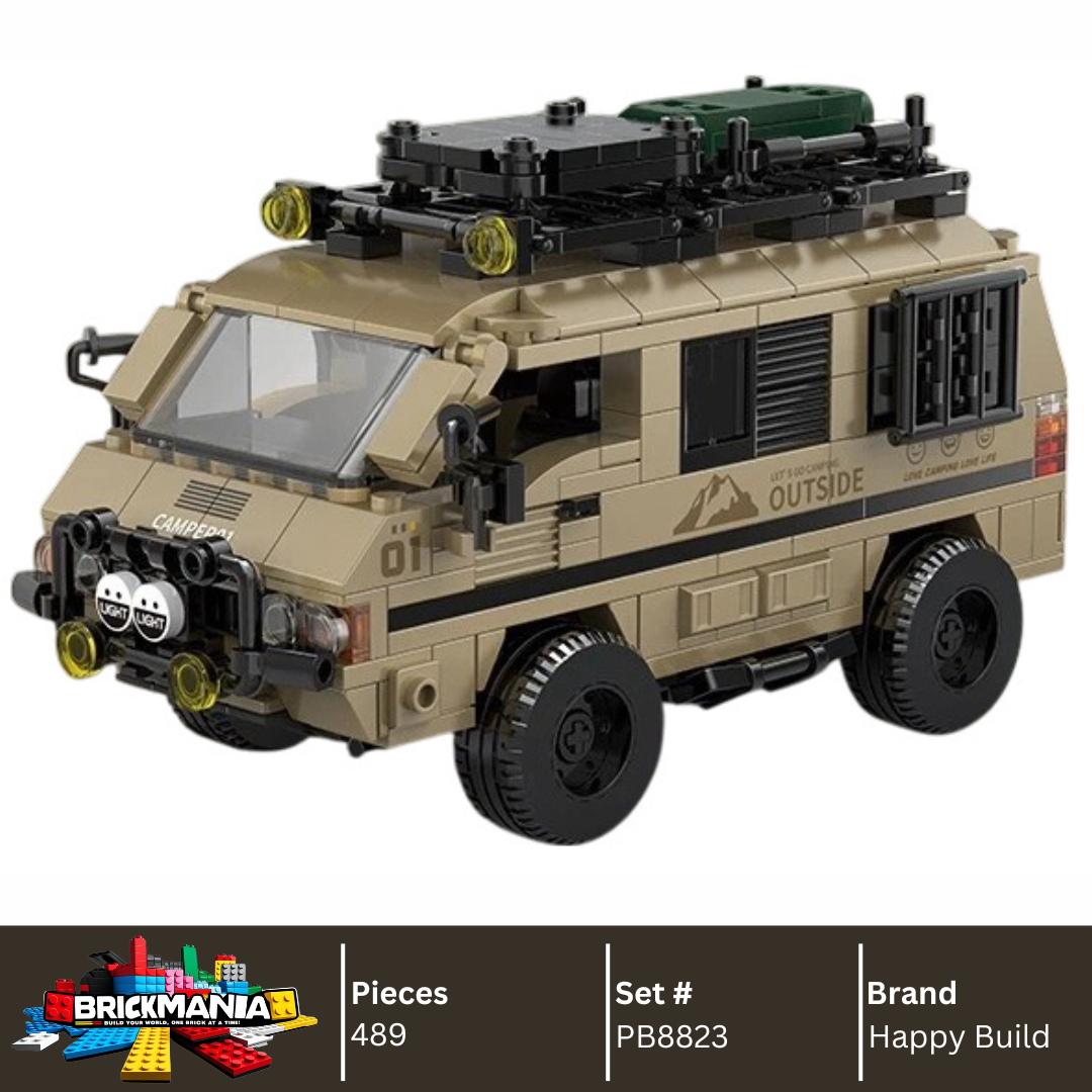 Happy Build PB8823 Campervans Building Toy Set | 489 PCS | Buildable Car with Display Container