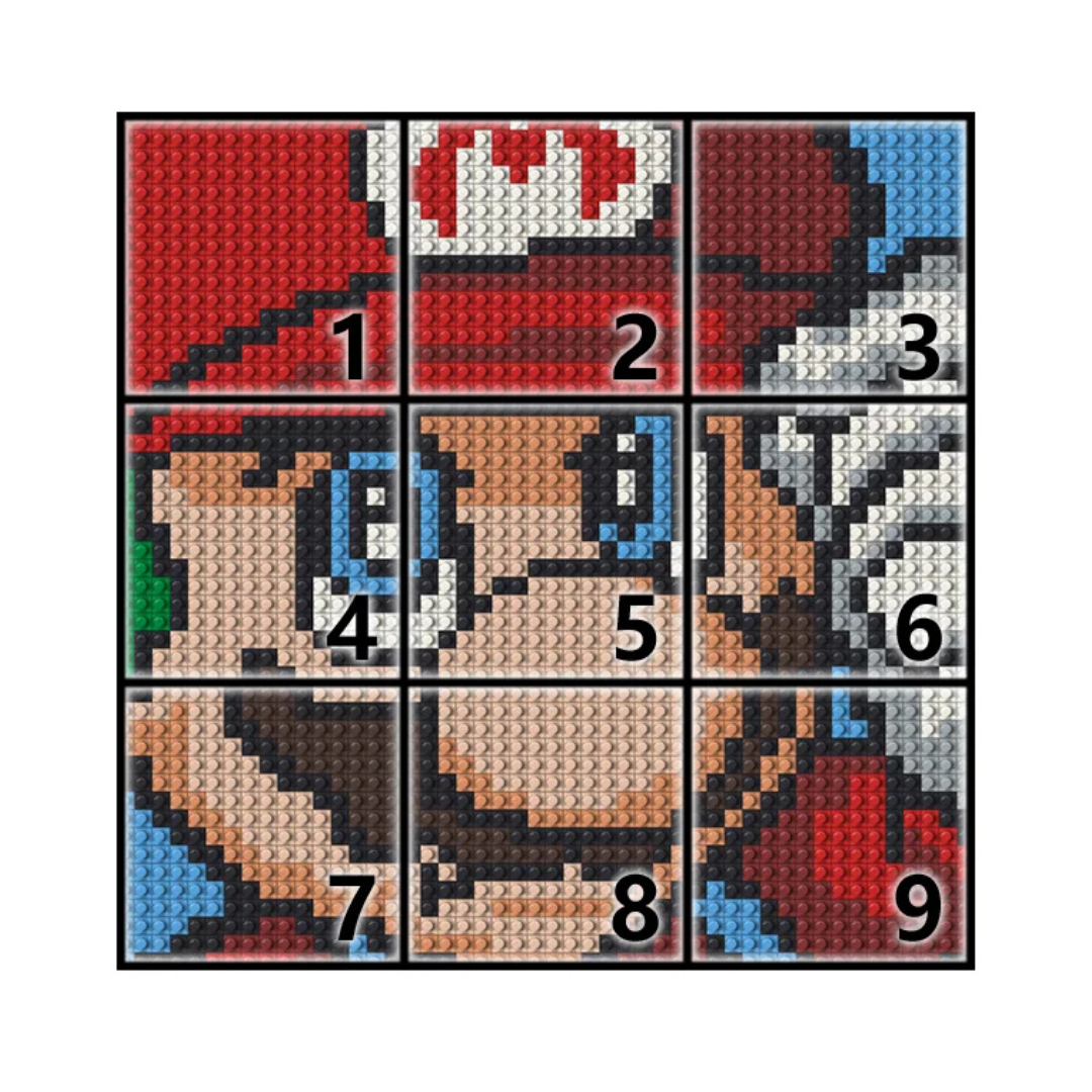 N0025 Mario Close-Up Mosaic Wall Art | 2304 PCS