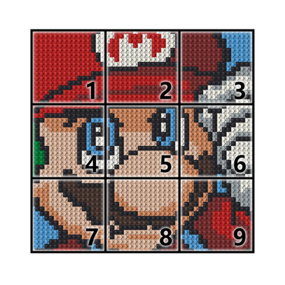 N0025 Mario Close-Up Mosaic Wall Art | 2304 PCS