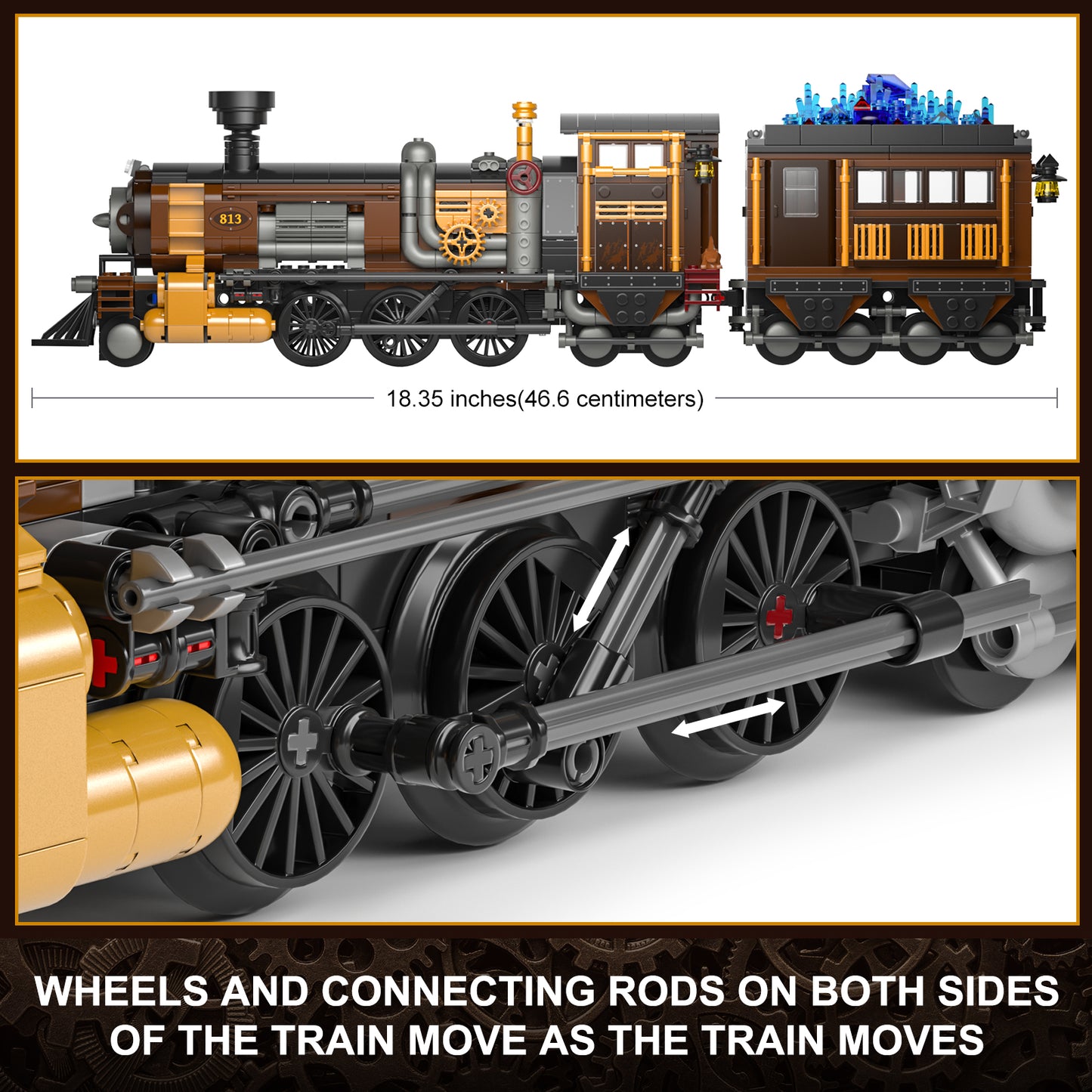 Lumibricks F9006 Steampunk Ore Train Building Toy Set | 1056 PCS