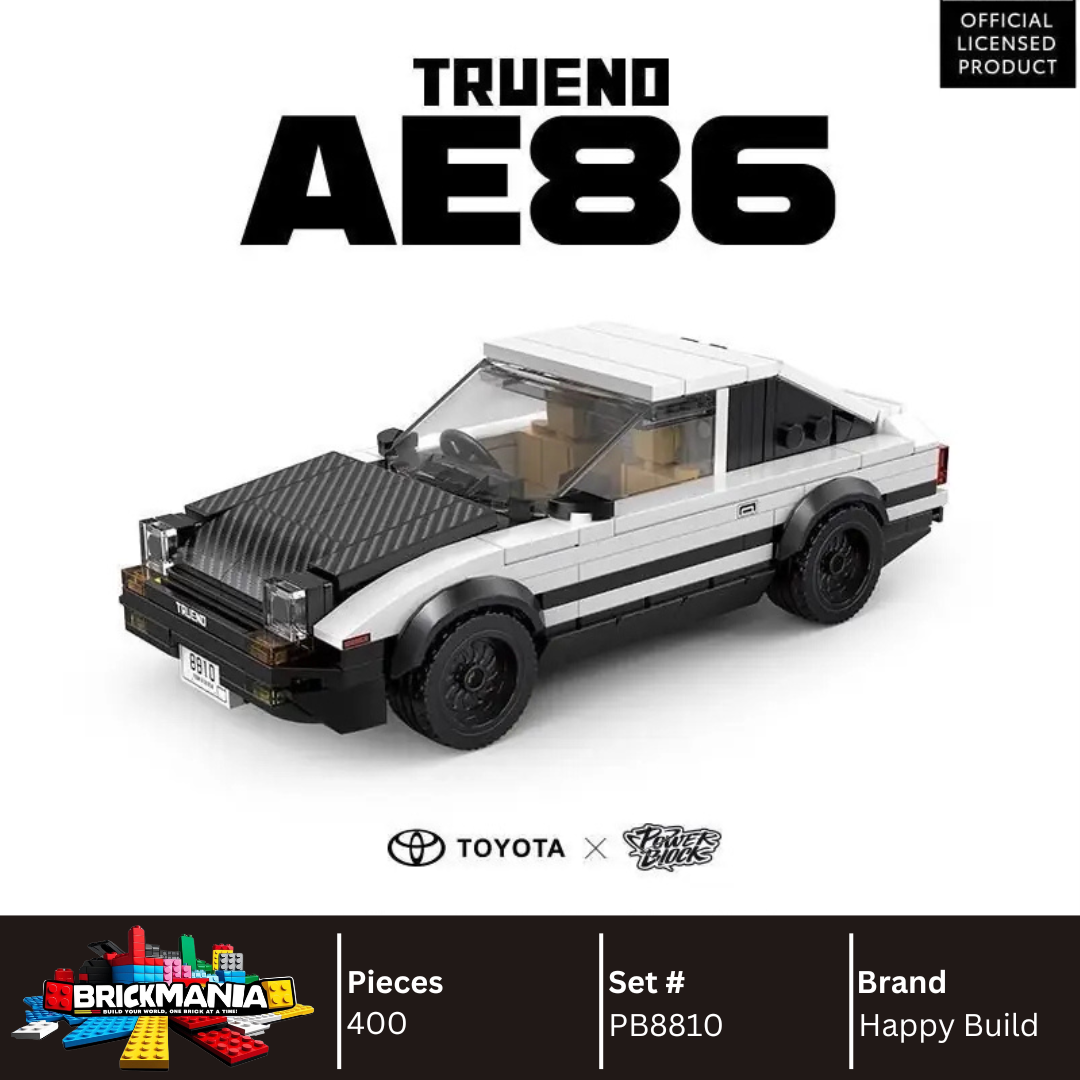 Happy Build PB8810 Toyota AE86 Trueno Building Toy Set | 400 PCS | Buildable Car with Display Container