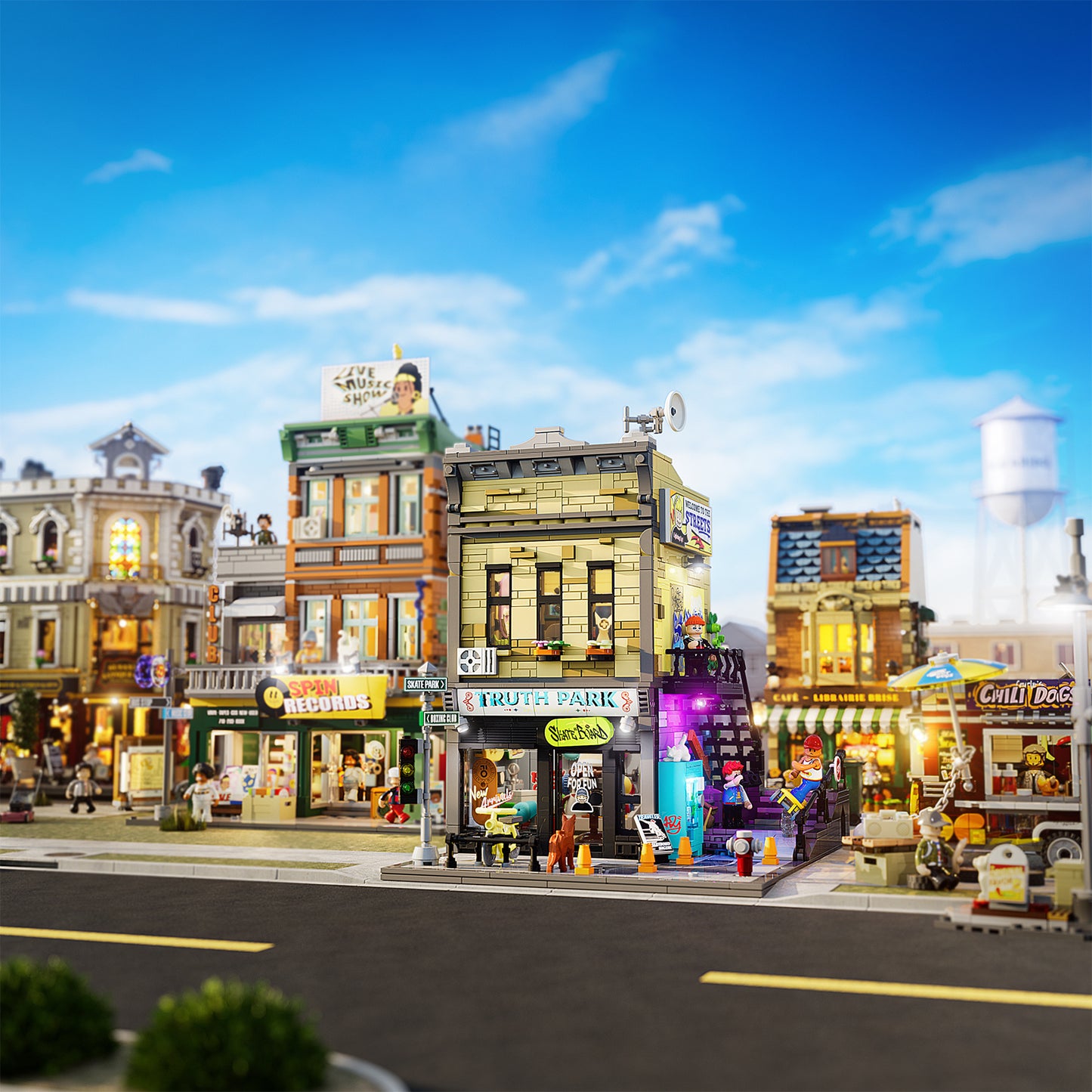 Lumibricks F9051 Skateboard Shop Building Toy Set | 1573 PCS