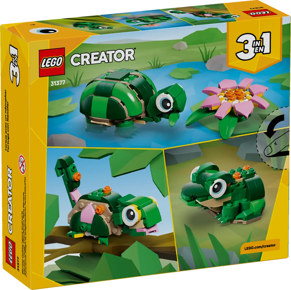 LEGO 31377 Creator 3-in-1 Turtle with a Water Lily Flower | 124 PCS