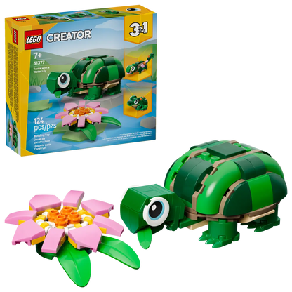 LEGO 31377 Creator 3-in-1 Turtle with a Water Lily Flower | 124 PCS