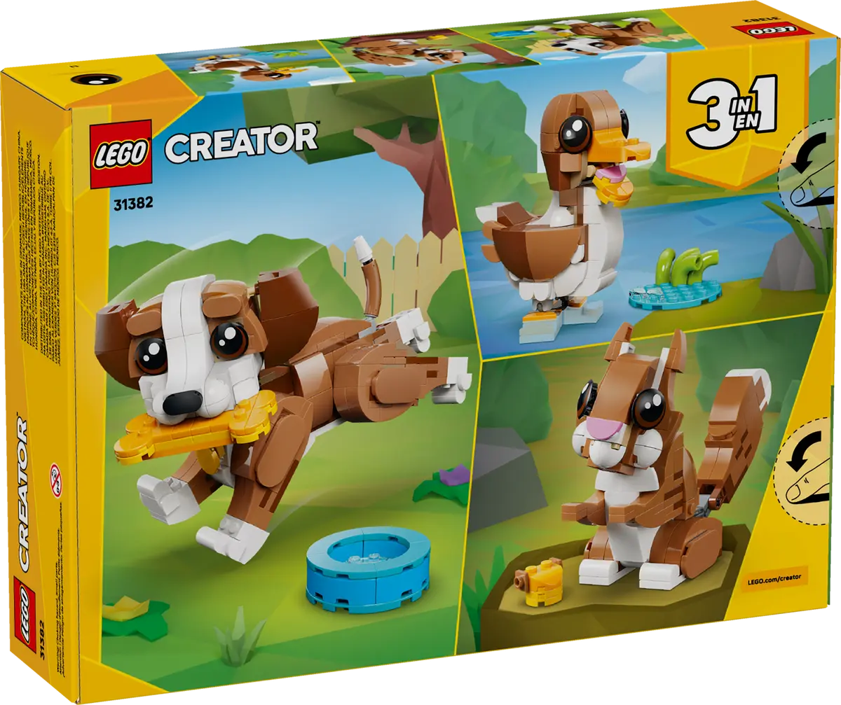 LEGO 31382 Creator 3-in-1 Cute Animals: Playful Puppy Dog | 336 PCS
