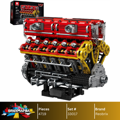 Reobrix 33017 V12 Engine Building Toy Set | 4719 PCS